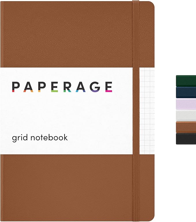 PAPERAGE Graph Paper Journal Notebook, 160 Pages, Medium 5.6 in x 8 in by PAPERAGE