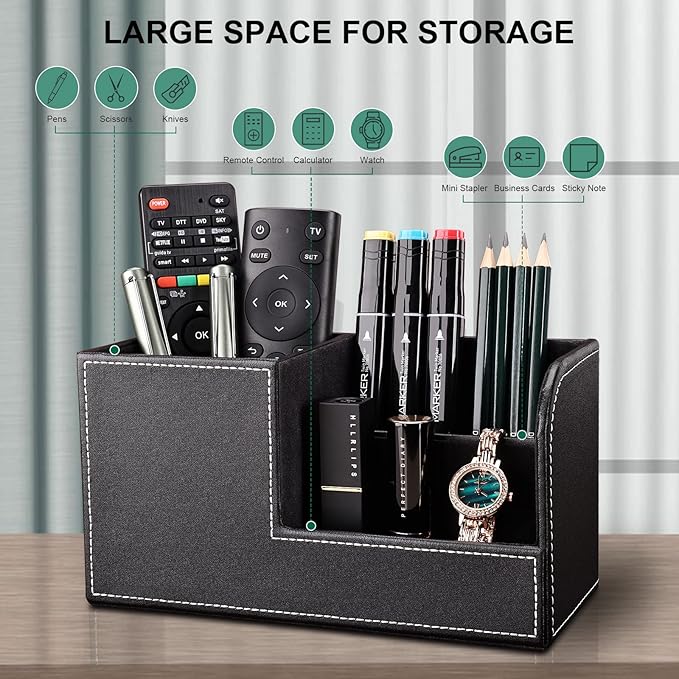 KINGFOM 5 PCS/SET Pu Leather Desk Organizer File Holder Accessories, Magazine - Image 5