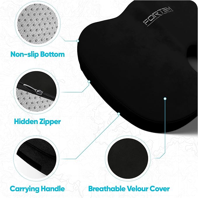 FORTEM Seat Cushion, Office Chair Cushion, Lumbar Support Pillow - Image 4