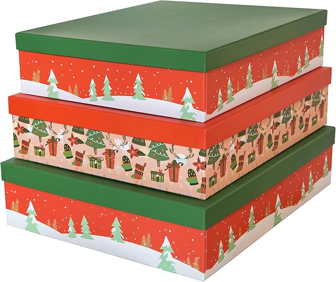 Soul & Lane Christmas Decorative Cardboard Storage Boxes, Seasonal Storage by SoulLane