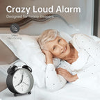 Twin Bell Loud Alarm Analog Alarm Clock, 4 inch Super Silent Non Ticking Small - Image 2