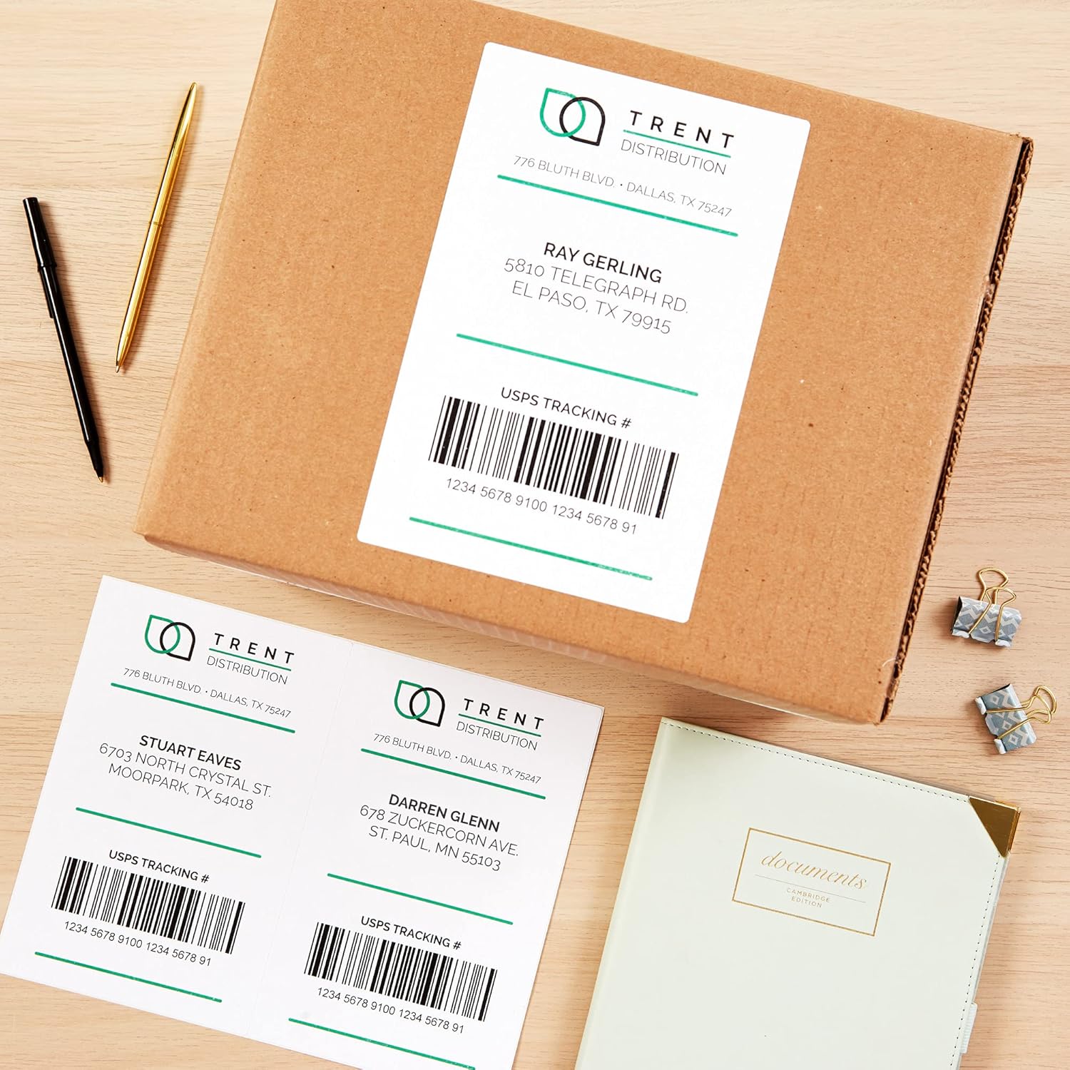 Avery Half-Sheet Printable Shipping Labels, 5.5" x 8.5" Customizable Stickers, White, 20 Blank Mailing Labels, Great for Mailing, Shipping, Organizing, and More (18126) (Pack of 5)