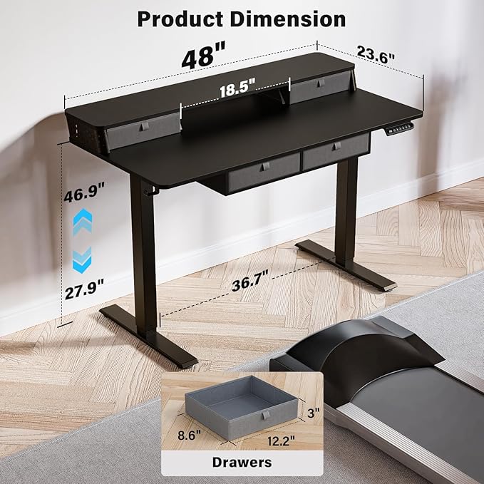 Kingant 55 x 24 Inch Electric Standing Desk - Image 2