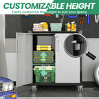10-piece heavy duty steel garage cabinet system | on a desk or shelf