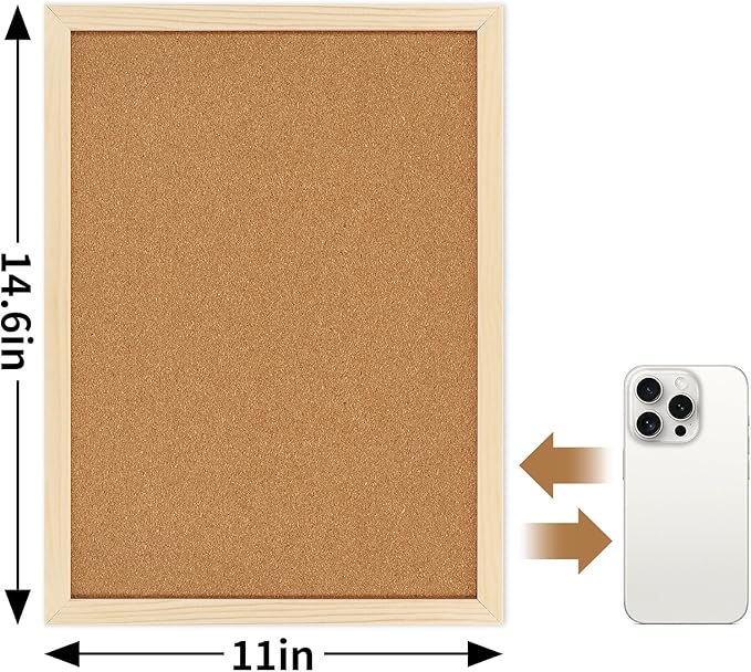 Cork Board, FEBSNOW Cork Board Bulletin Board, 14.6 X 11 inches Vision Board - Image 2