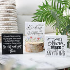 3 Pcs Inspirational Wood Box Sign Set, 5x5 Inches Motivational Quotes Wooden - Image 7