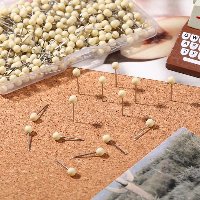 WILLBOND 500 Pack Map Push Pins Map Tacks Small Round Head Push Pins Thumb Tacks - Image 4