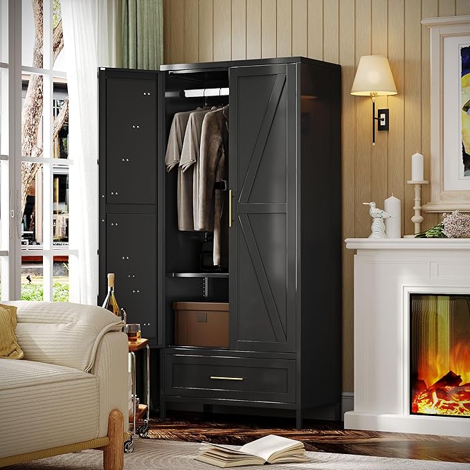 SUPEER Metal Wardrobe Cabinet - Image 6