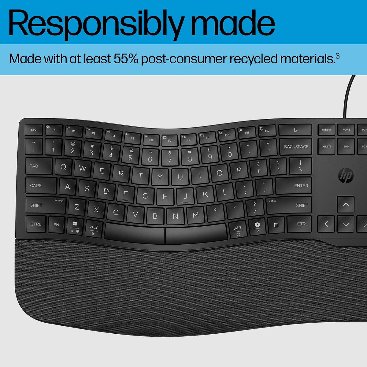 HP 480 Comfort Wired Keyboard - Plug & Play Keyboard, Connect to PC or La...