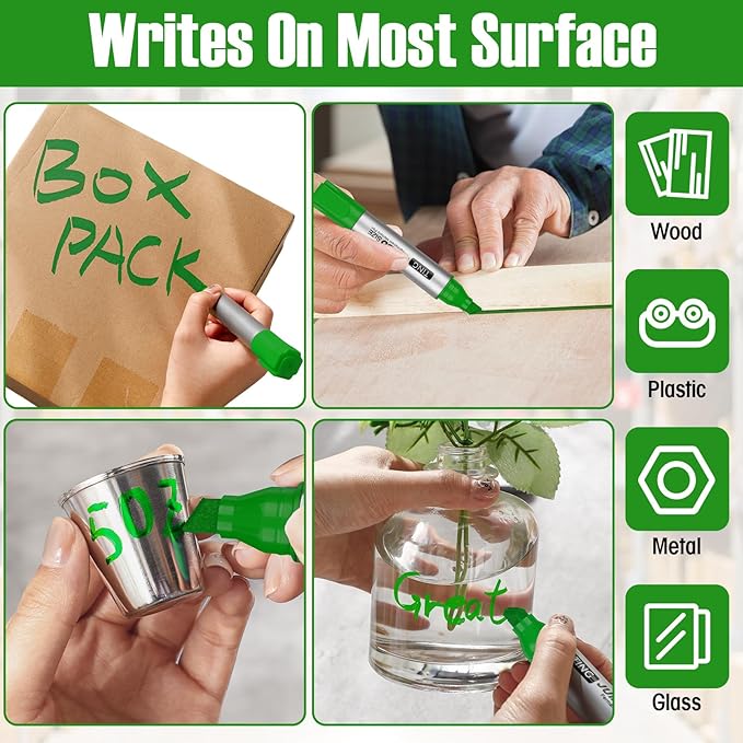 Fuutreo 10 Pack Jumbo Permanent Markers Bulk Large Chisel Tip Permanent Markers - Image 5