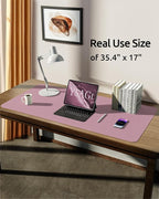 YSAGi Leather Desk Protector, Office Mat, Large Mouse Mat, Non-Slip PU Leather - Image 5