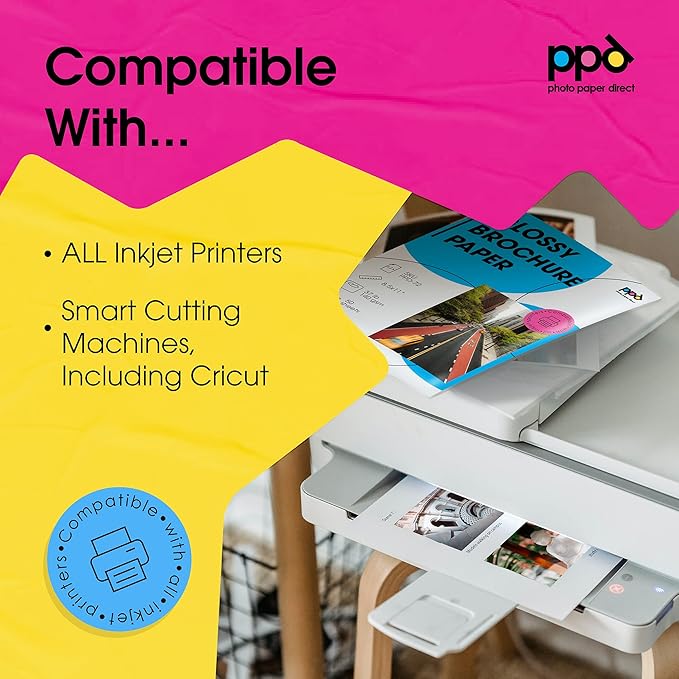 PPD 100 Sheets Inkjet Glossy Brochure and Flyer Paper 8.5x11 37lbs 140gsm - Image 7