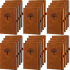 Qeeenar 24 Pack Leather Notebook Journals Bulk 5.7" x 8.3" Harder Cover A5