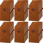 Qeeenar 24 Pack Leather Notebook Journals Bulk 5.7" x 8.3" Harder Cover A5 by Qeeenar