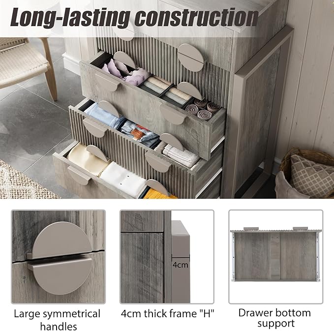 LGHM Fluted Dresser for Bedroom - Image 7