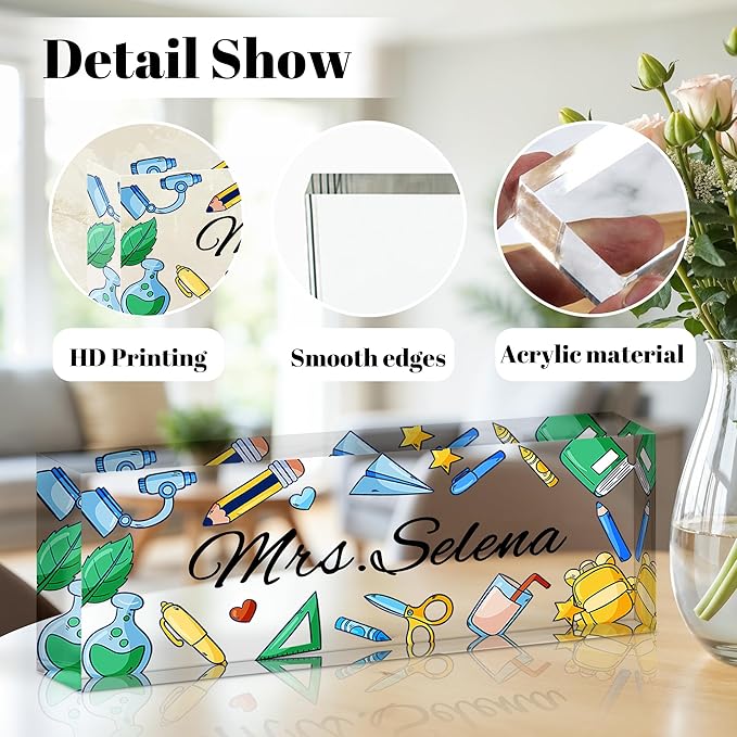 Personalized Name Plate for Desk, Custom Acrylic Desk Name Sign, Office - Image 2