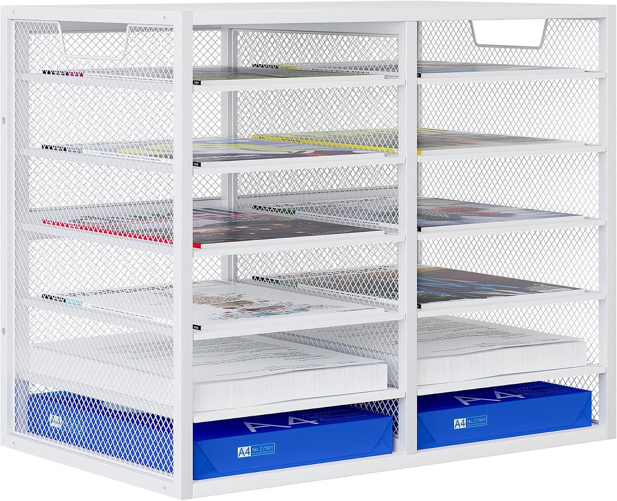 Mail Sorter for Desk, Countertop Literature Organizer, Student Mailbox for Cl...