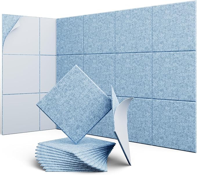 UNECHO 12 Pack 12" X 12" X 0.4" Acoustic Panels by UNECHOACOUSTIC