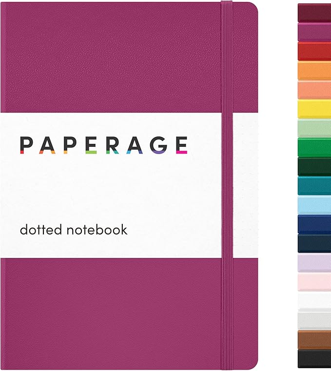 PAPERAGE Dotted Journal Notebook, 160 Pages, Medium 5.6 in x 8 in by PAPERAGE