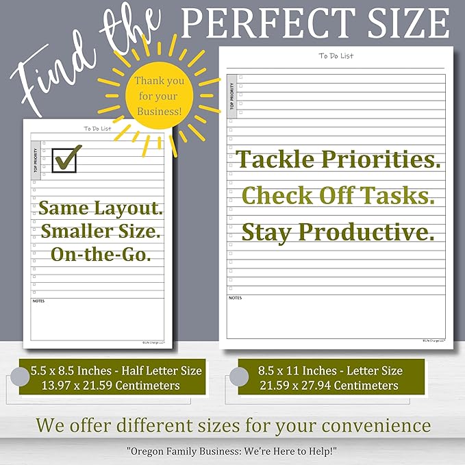 TO DO List Notepads Planner Pads. ToDo Checklist w/Priority & Note Sections. - Image 3
