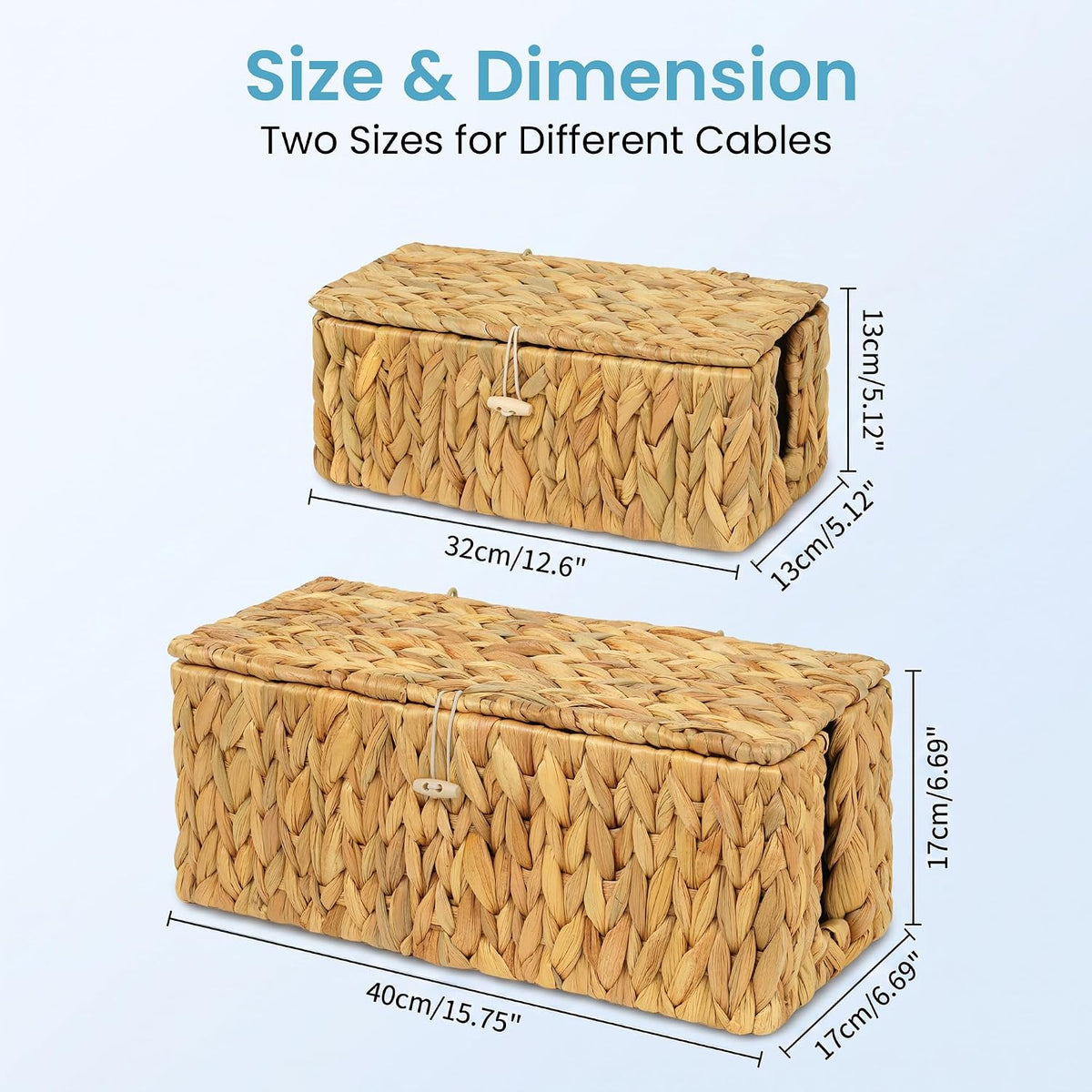 efluky 2 Pack Water Hyacinth Cable Management Box