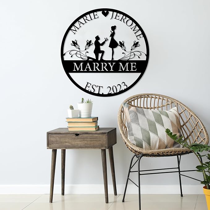 Personalized Valentines Metal Wall Sign, Custom Infinity Heart Love Couple Name - Image 8