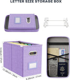Oterri File Organizer Box with Lid, Hanging Filing File Box with Mesh Pocket - Image 2