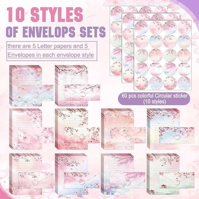 TaoBary 160 Pcs Stationery Paper Set 50 Double Sided Stationery Papers - Image 3
