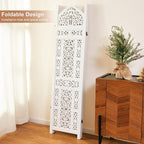 5.75Ft Room Divider Wood Screen, 33Lbs Durable Antiqued Style MDF Carved - Image 7