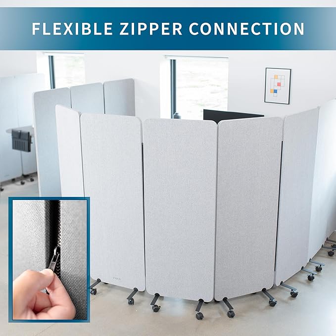 VIVO Freestanding 24 x 66 inch Privacy Panel, Mobile Cubicle Divider, Single 24 - Image 8