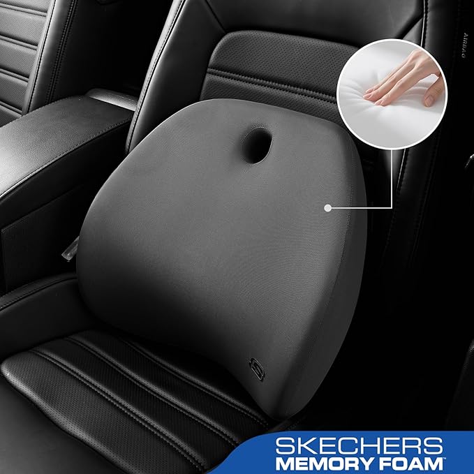 Skechers Lumbar Support Pillow for Office Chair, Memory Foam Lumbar Pillow - Image 2