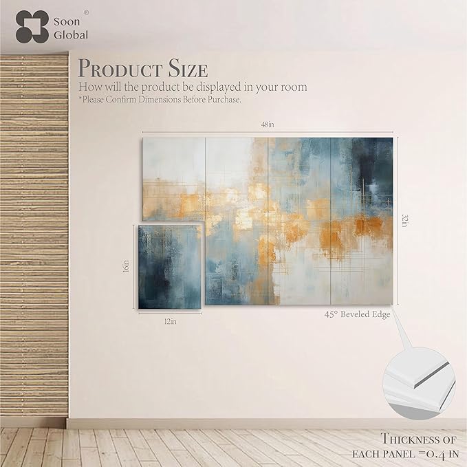 Soon Global 8-Pack Acoustical Wall Panels, 48 X 32 Inches Art Acoustic Panels - Image 2