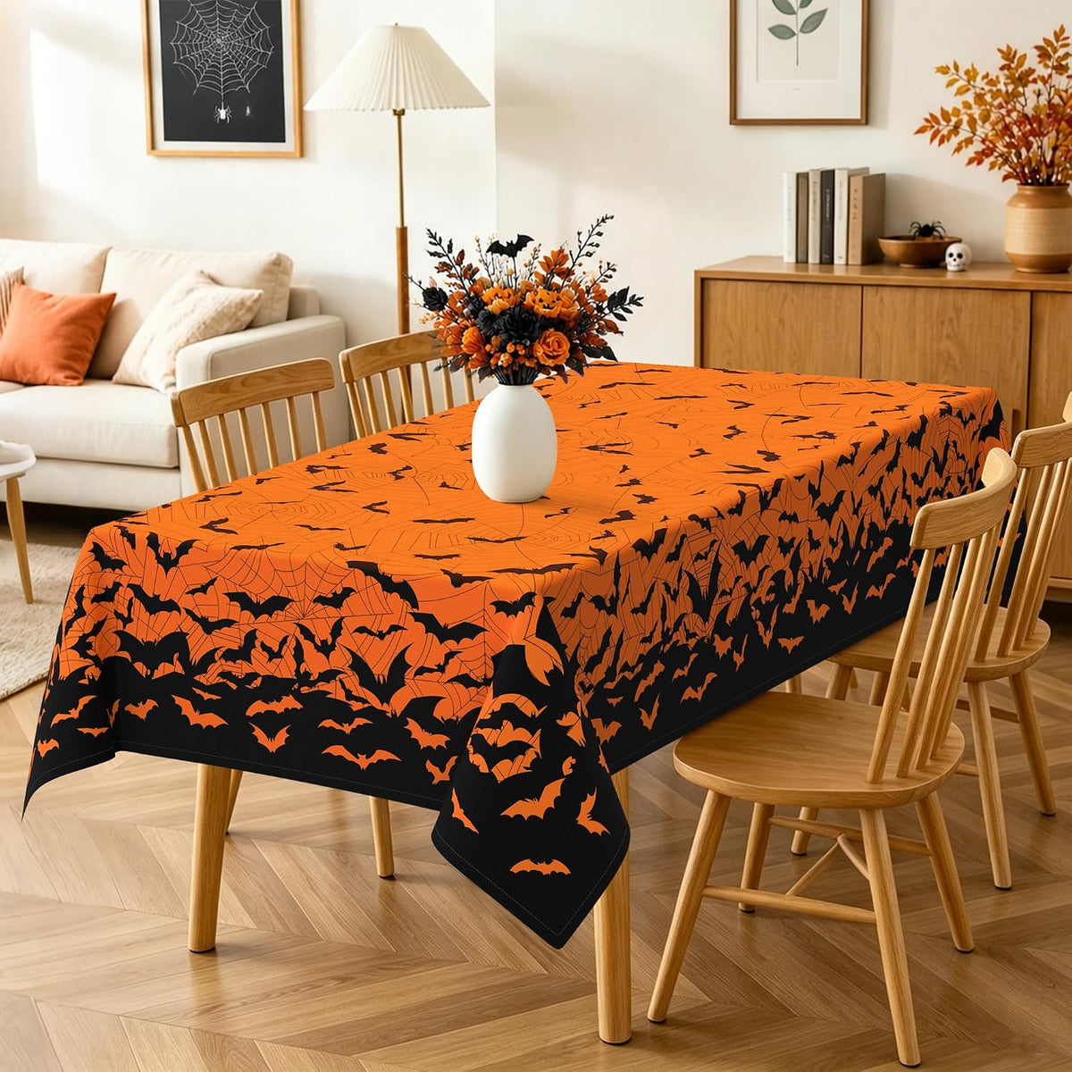 Halloween Bats Rectangle Tablecloth for Dining Decor 60" x 120"