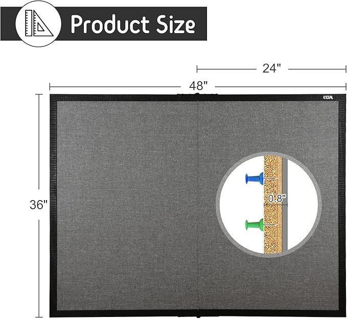 Gideal Large Bulletin Board 36 x 48, Cork Boards - Image 5
