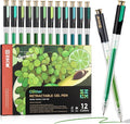 ZSCM Retractable Glitter Gel Pens, 12 Colors Large Capacity Green Glitter by ZSCM
