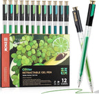 ZSCM Retractable Glitter Gel Pens, 12 Colors Large Capacity Green Glitter by ZSCM