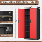 intergraet metal storage cabinet with adjustable shelves, garage, close-up detail