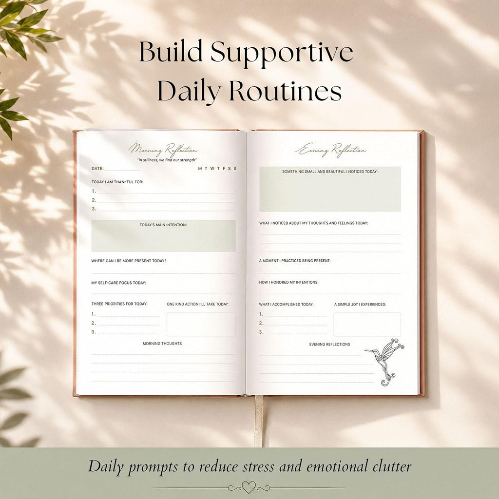 Guided Mindfulness Journal for Women | 12 Weeks of Morning & Evening Prompts, Gratitude Practice & Weekly Coloring Pages | Self-Care Gift for Stress Relief, Balance & Personal Growth