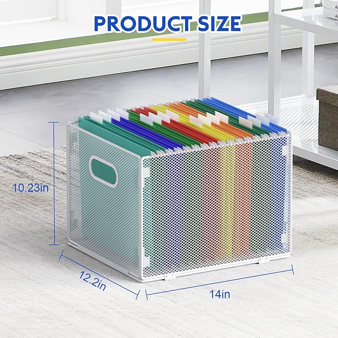 Samstar Hanging File Organizer, Mesh File Folder Organizer Crate Cabinet - Image 3