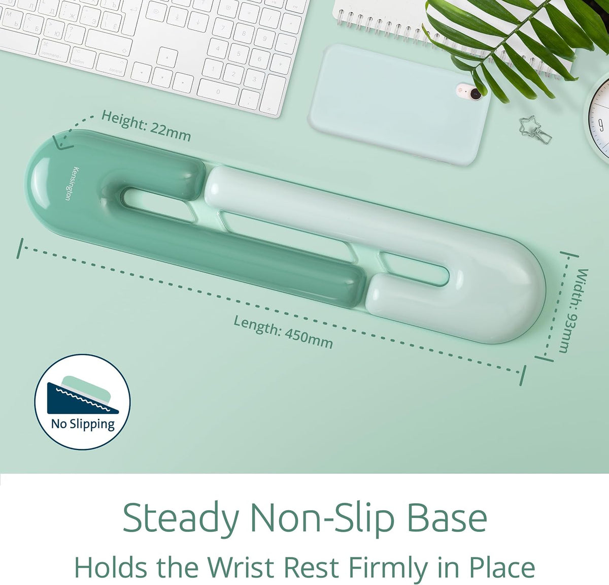 Kensington Duo Gel Loop Wrist Rest for Keyboard, Wrist Pad for Full Size Keyb...