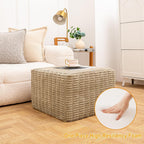 asuprui square ottoman foot rest, light coffee, 20x14, package contents