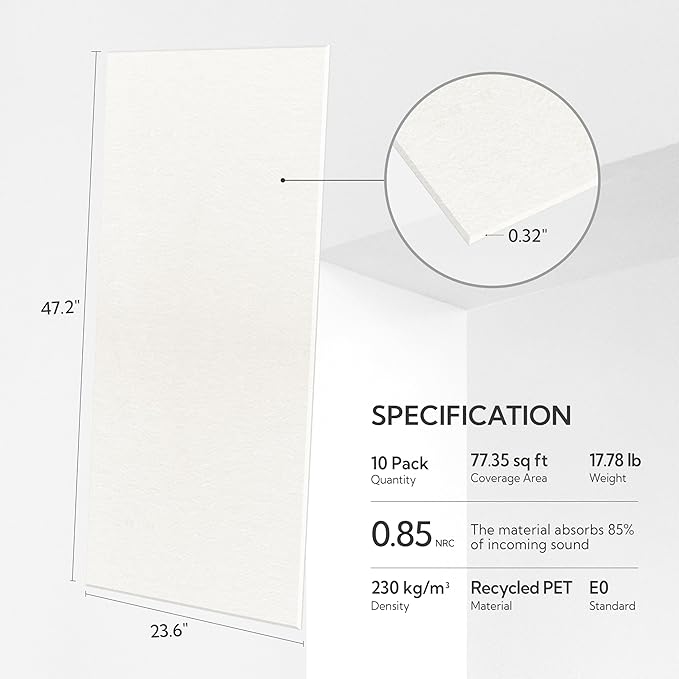 Olanglab Acoustic Wall Panels 10 Pack, 48 x 24 per Acoustic Panels Sound - Image 2