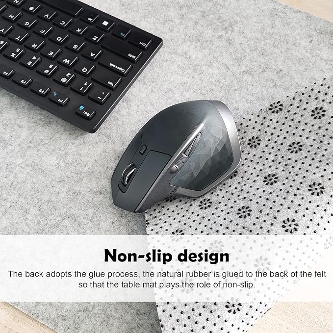 Large Felt Desk Mat, 39.4''x19.69'' Non-Slip Desk Pad Protector, Keyboard Mat - Image 3