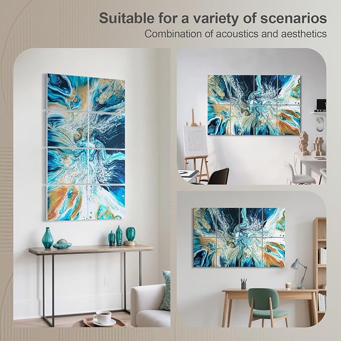 UMIACOUSTICS 8 Pcs 0.7Inch Thick Art Acoustic Panels, Total 47.2” x 31.5” - Image 7