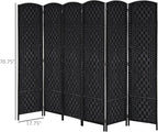 HOMCOM Room Divider, 6 Panel Folding Privacy Screen, 6FT Tall Portable Wicker - Image 7