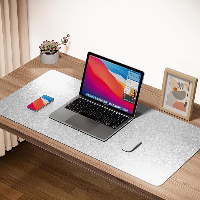 Boutilon Leather Desk Pad Protector, Non-Slip Mouse Pad, Laptop Desk Pad - Image 2