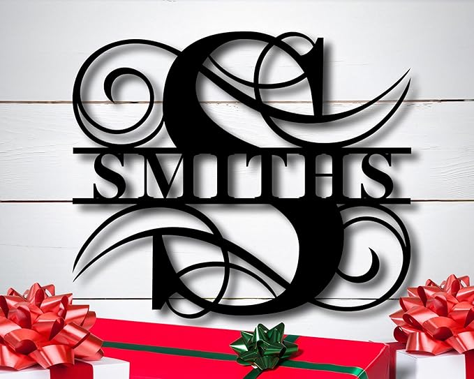 Personalized Metal Name Signs, Split Letter Monogram Wall Decor, Custom Last - Image 2