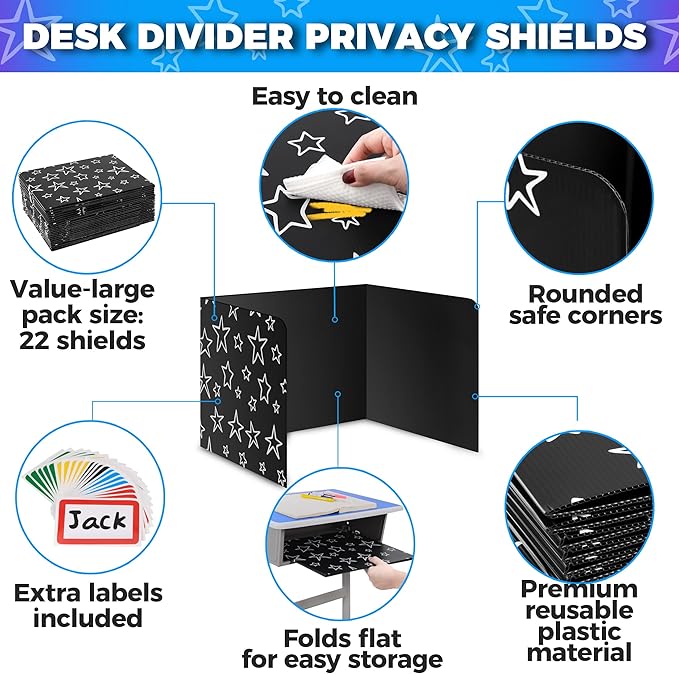 22-Pack Desk Dividers for Students - Image 2