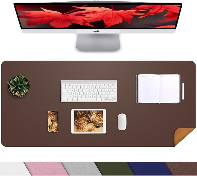 Desk Mat, 35.4" x 17" Leather Desk mat, Desk matt by AFIING