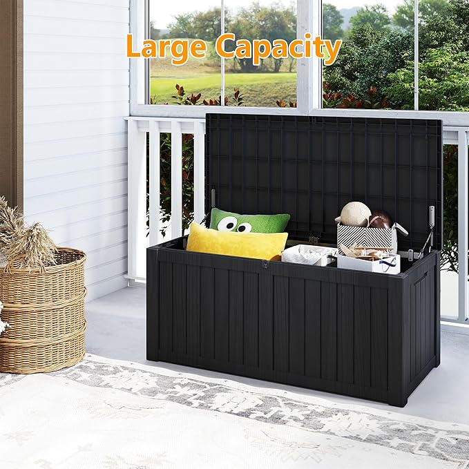 Yardgrace 150 Gallon Resin Deck Box, Waterproof Outdoor Storage Box, Lockable - Image 5